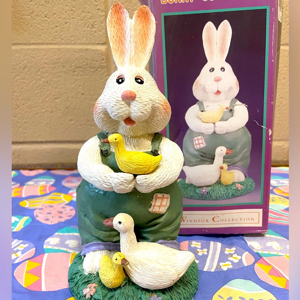 Bunny and his Ducks Adorable Easter Figurine.